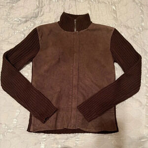 RUE21~VINTAGE~SUEDEBROWN SWEATER/JACKET~S-M
